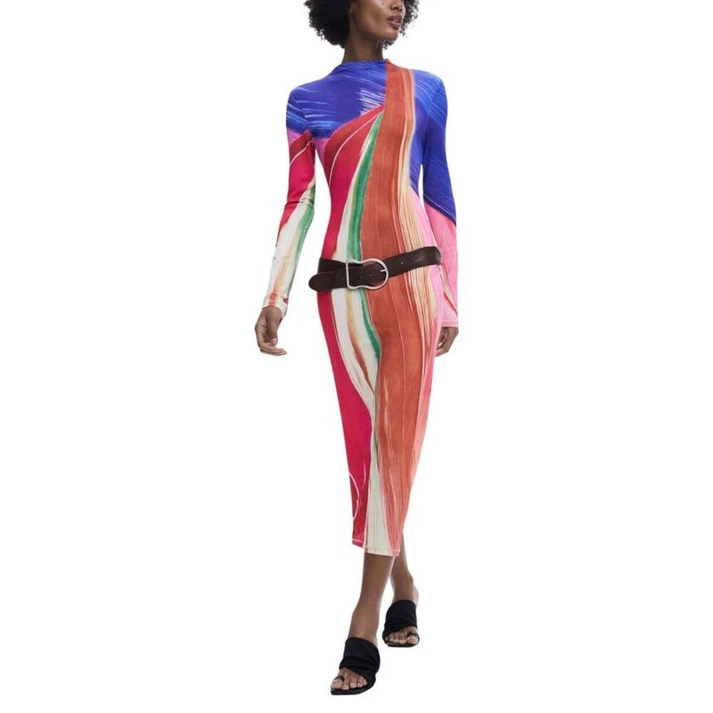 Desigual Purple Polyester Long Women's Dress